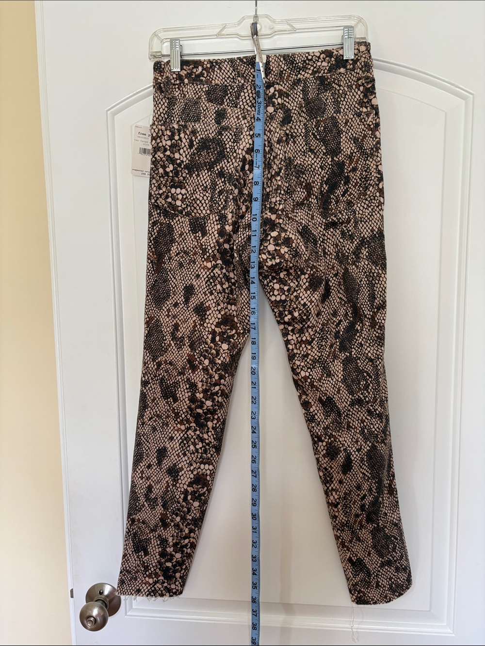 Free People Neutral Snake Print Leggings in Beige and Black - Picture 3 of 6